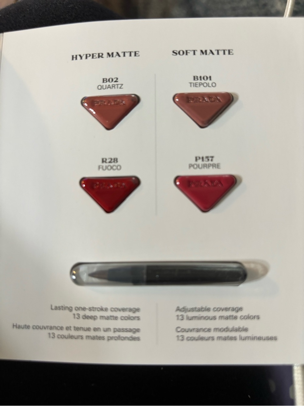 Prada Monochrome Weightless Lipcolor(Sample 4 Pack) NEW IN BOX - Picture 2 of 3